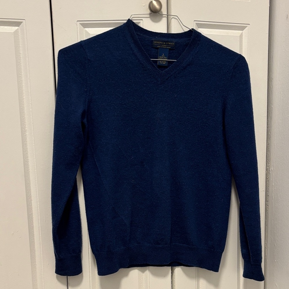 Brooks Brothers Men's Deep Blue V-Neck Sweater